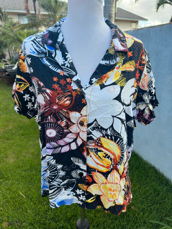 PreOwned Jams World Blouse Multicolored Full Button Women's XL 1