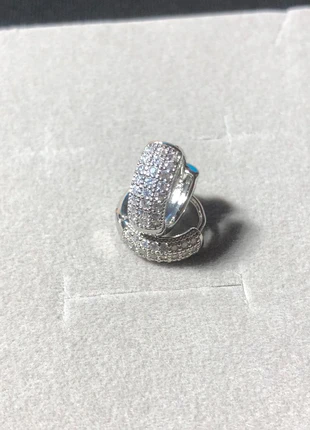 orecchini pavè:orecchini a cerchio brillantinati con ago in acciaio inossidabile, marque: CPZ Jewels, état: Neuf avec étiquette, 13,00 €, 14,35 € Protection acheteurs incluse