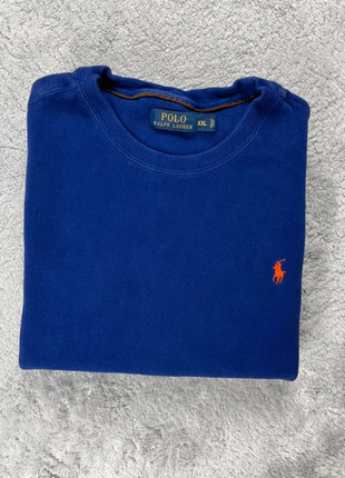 Pull col rond bleu épais Ralph Lauren coton maille logo brodé classique - Taille XXL, marque: Ralph Lauren, état: Très bon état, taille: XXL, 45,00 €, 47,95 € Protection acheteurs (Pro) incluse