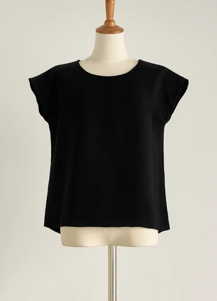 Minimal ma Glam – Camicetta Nera Versatile, marque: MiMOSA, état: Neuf sans étiquette, taille: M / 38 / 10, 4,00 €, 4,90 € Protection acheteurs incluse