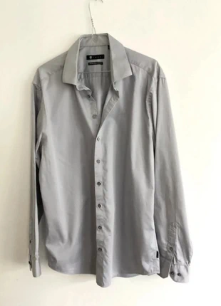 Chemise homme grise IZAC satin de coton compact 100% coton T.43/44, brand: IZAC, condition: Very good, size: XXL, €18.00, €19.60 includes Buyer Protection