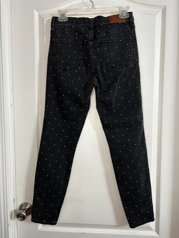 Madewell 10” High Rise Skinny Metallic Dot Jeans Size 27.  2747 5