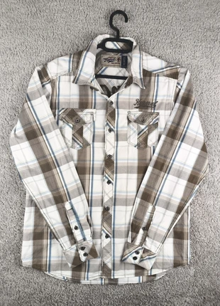 Chemise à carreaux manches longues vintage race 100% Coton Kaporal Homme - Taille L - Beige/Marron, marke: Kaporal, zustand: Sehr gut, größe: L, 13,50 €, 14,88 € beinhaltet Vinted-Käuferschutz Pro