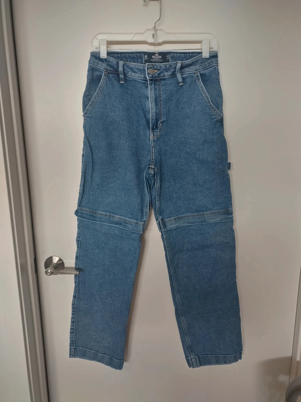 Hollister ultra high rise dad jeans cargo denim pants 1