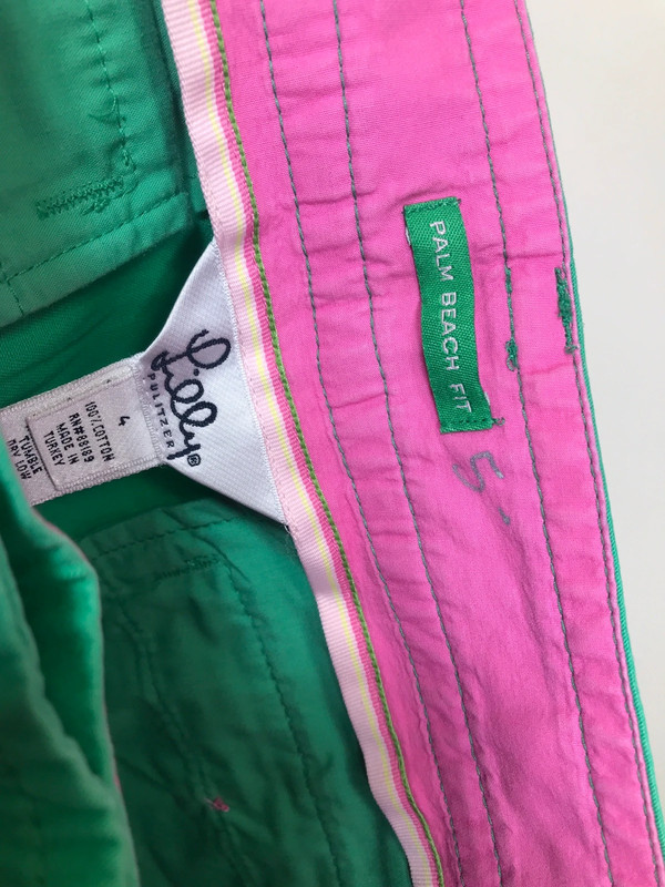 Lilly Pulitzer Womens Palm Beach Fit Shorts Green Patchwork Size 4 5