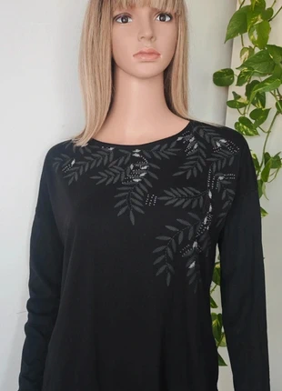 Camiseta negra mujer manga larga · estampado hojas elegante · suéter cómodo casual, marque: Sfera, état: Très bon état, taille: S / 36 / 8, 6,99 €, 8,04 € Protection acheteurs incluse