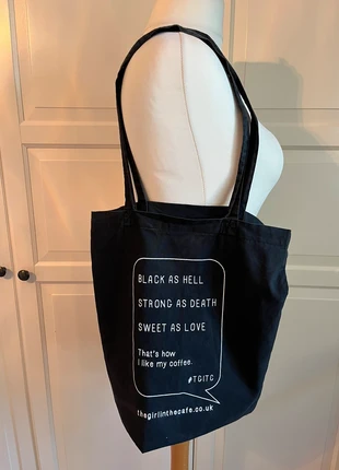 Black tote bag with coffee motif, brand: THITC, condition: Very good, £10.00, £11.20 includes Buyer Protection
