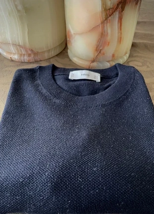 X-mas Deal: Mango - gestructureerd katoenen gebreid T-shirt, navy, merk: Mango, staat: Nieuw zonder prijskaartje, maat: M, € 19,50, € 21,18 inclusief Kopersbescherming