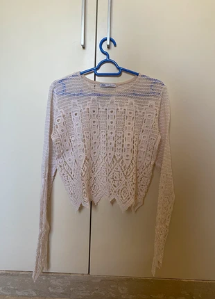 ZARA Lace Crochet Top – Romantic & Boho Style, marke: Zara, zustand: Gut, größe: S / 36 / 8, 2,99 €, 3,84 € inklusive Vinted-Käuferschutz