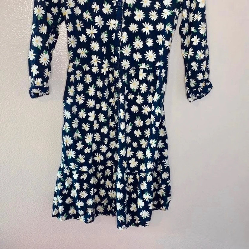 Old Navy black floral white flowers long sleeve midi dress Vinted