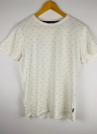 T-shirt Jack and Jones blanc a petit motif blanc taille S homme, marca: Jack & Jones, estado: Muito bom, tamanho: S, €1.00, €1.75 inclui Proteção do Comprador