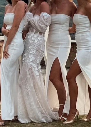 Belle of The Ball White Bandeau Maxi Dress With Split, brand: Club L London, condition: Very good, size: S / 36 / 8, €32.00, €34.30 includes Buyer Protection