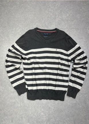 Pull col V / Pull Tommy Hilfiger / Noir et blanc / Taille M homme / Premium coton, marke: Tommy Hilfiger, zustand: Sehr gut, größe: M, 15,00 €, 16,45 € inklusive Vinted-Käuferschutz