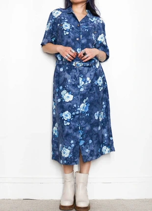 Vintage floral dress | Robe vintage motif fleuri avec ceinture assortie, marque: Vintage, état: Bon état, taille: M / 38 / 10, 13,00 €, 14,35 € Protection acheteurs (Pro) incluse