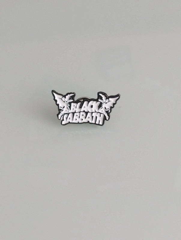 Black Sabbath Wings Black and White pin badge | Vinted