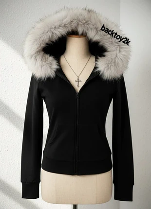 Sweat Zippé Noir Cintrée Capuche Fausse Fourrure Taille M Casual/Hiver, brand: friperie, condition: Very good, size: M / 38 / 10, €42.90, €45.75 includes Buyer Protection