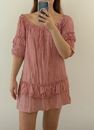 Robe d’été rouge à rayures, marke: Forever 21, zustand: Sehr gut, größe: L / 40 / 12, 5,00 €, 5,95 € inklusive Vinted-Käuferschutz