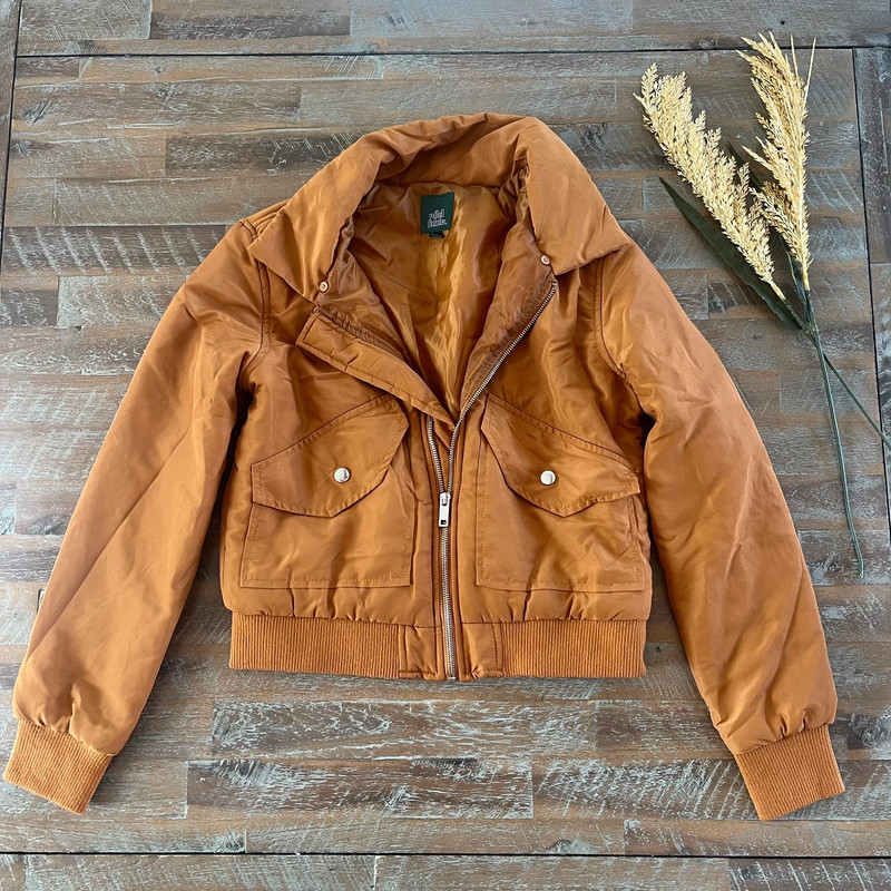 Wild fable burnt orange puffer jacket Vinted