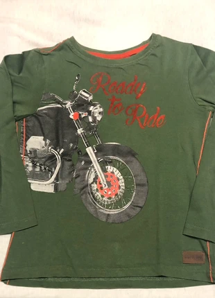 Kaki longsleeve motor, merk: Someone, staat: Heel goed, maat: 6 jaar / 116 cm, € 3,00, € 3,85 inclusief Kopersbescherming