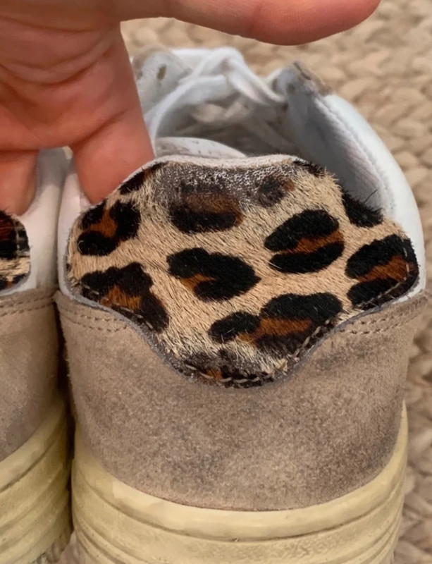 Baskets blanches et leopard Petite Mendigote Vinted