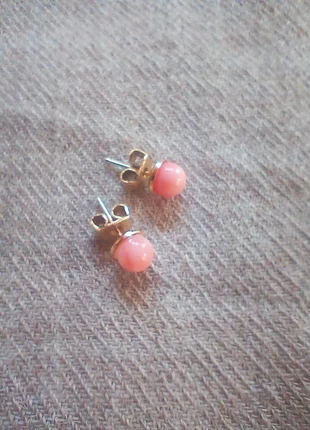 Boucles d’oreilles dorées, Acier inoxydable/ Corail naturel – Neuf, brand: corail naturel, condition: New without tags, €6.00, €7.00 includes Buyer Protection
