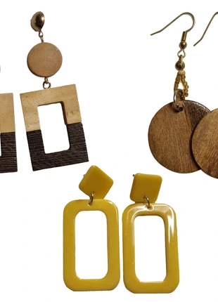 Set 3 paia orecchini in legno e resina, marca: Set, estado: Nuevo sin etiquetas, 5,00 €, 5,95 € Protección al comprador incluida