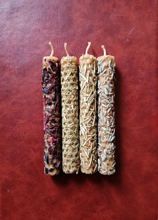 Lote velas cera de abeja 100% natural con hibiscus / hibisco , ruda, romero y Espliego / Lavanda, merk: Natural, staat: Nieuw met prijskaartje, € 10,00, € 11,20 inclusief Kopersbescherming
