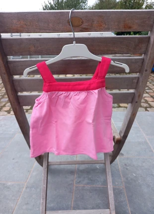 T-shirt rose manches à bretelles sans logo, marque: Bout'chou, état: Bon état, taille: 18-24 mois / 86 cm, 1,00 €, 1,75 € Protection acheteurs incluse