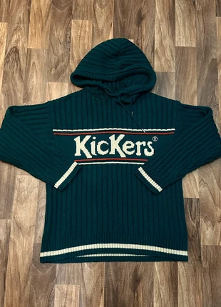 Vintage Kickers Hoodie Jumper Green Logo Knit Pullover XS, condition: Very good, size: S, £35.00, £37.45 includes Buyer Protection