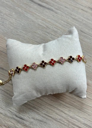 Bracelet acier inoxydable strass trèfles roses, brand: Boutique indépendante, condition: New with tags, €27.00, €29.05 includes Buyer Protection Pro