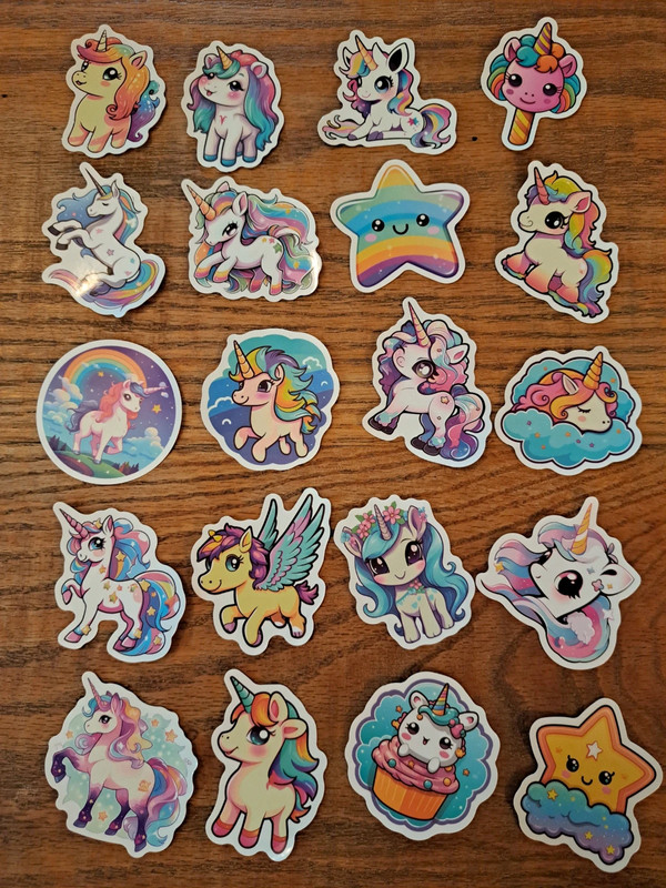 set of cute unicorn stickers 1