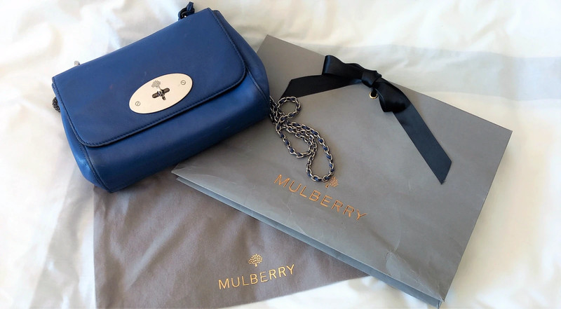 Mulberry top blue handbag