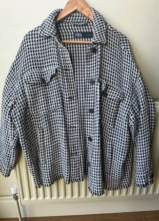 ZARA Blue & White Oversized Jacket – Size XS (Relaxed Fit) 💙, brand: Zara, condition: Very good, size: XS / 34 / 6, €3.00, €3.85 includes Buyer Protection