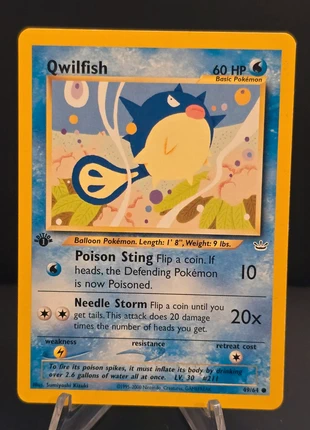 Qwilfish 49/64 neo revelation 1st edition pokémon card, brand: Pokémon, condition: Good, £2.50, £3.33 includes Buyer Protection