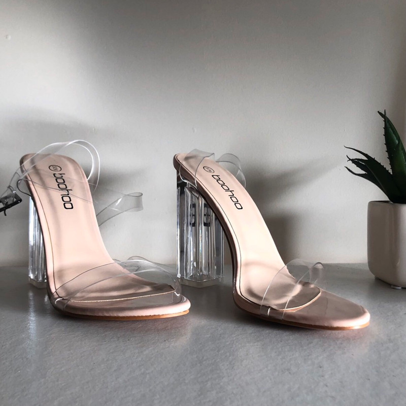 Perspex Heels, Clear Heels, Clear Block Heels