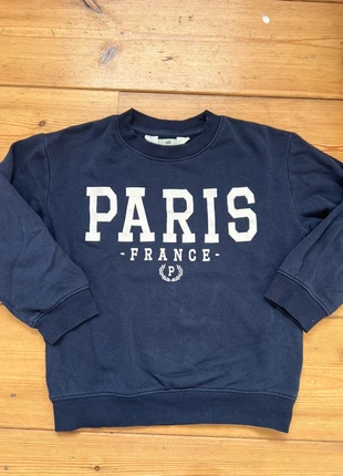 Navy blauwe H&M trui Paris, marca: H&M, estado: Muito bom, tamanho: 6 anos / 116 cm, €6.00, €7.00 inclui Proteção do Comprador