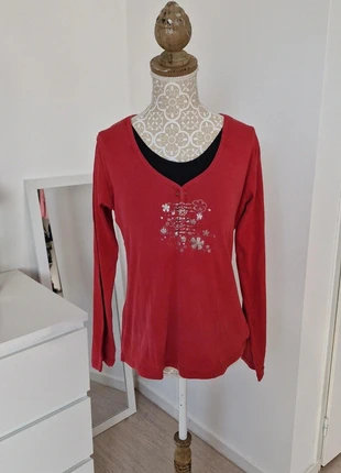 Haut rouge Cache Cache à fleurs argentées – Taille 4, brand: Cache Cache, condizioni: Ottime, taglia: XL / IT 46 / EU 42, €6.99, €8.04 include la Protezione acquisti