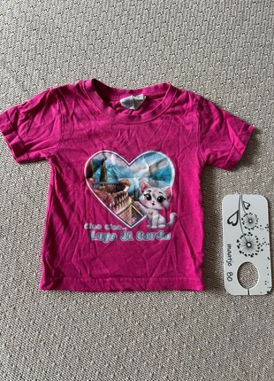 Roze t-shirt lago di garda, merk: JHK, staat: Veelgebruikt, maat: 12-18 maanden / 80 cm, € 1,00, € 1,75 inclusief Kopersbescherming