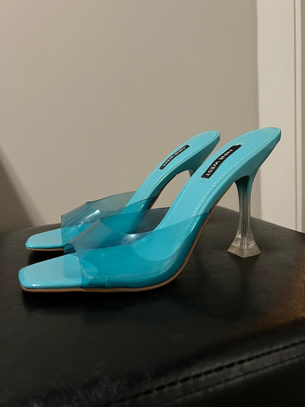 Nine West Zooza Transparent Heeled Mule 9M blue 3