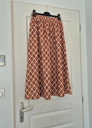 Jupe longue femme à imprimé géométrique marron/bleu/ blanc- Neuve taille S, marque: Boutique indépendante, état: Neuf sans étiquette, taille: S / 36 / 8, 18,00 €, 19,60 € Protection acheteurs incluse