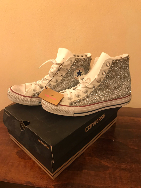 Converse glitter sale argento