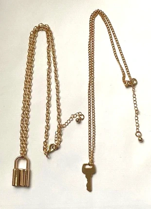 Lot de 2 Colliers Cadenas & Clé Clef Doré Neuf ! Idée cadeau !, merk: Clé, staat: Nieuw zonder prijskaartje, € 24,99, € 26,94 inclusief Kopersbescherming