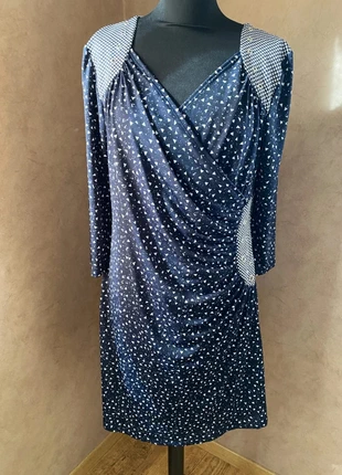 Robe drapée bleu marine motifs géométriques T42 SEPIA Collection (comme neuve), brand: Sepia, condition: New without tags, size: XL / 42 / 14, €16.00, €17.50 includes Buyer Protection