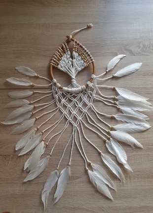 Attrape-rêve blanc artisanal XXL– Style vintage Décoration bohème – Fait main, brand: Fait Main, condizioni: Nuovo senza cartellino, €8.00, €9.10 include la Protezione acquisti