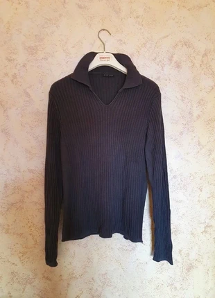 Maglione cotone ragazzo/uomo grigio scollo a V e colletto, marque: Sisley, état: Très bon état, taille: S, 1,00 €, 1,75 € Protection acheteurs incluse