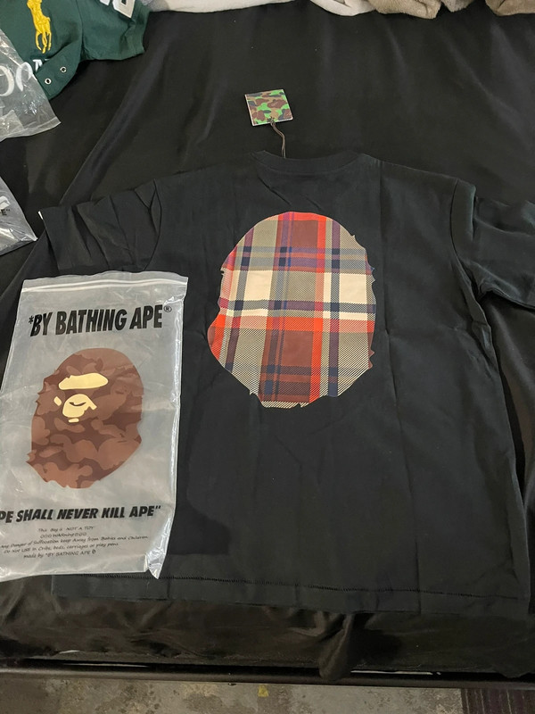 Bape check t shirt brand new 2