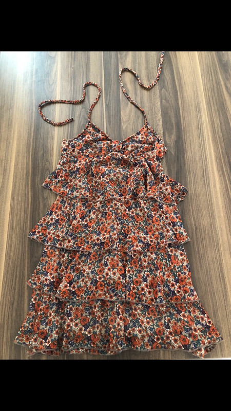 Robe Jennifer dos nus été S 36 orange à fleurs 1