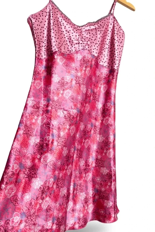 Robe fluide rose à motifs fleurs et pois • pink dress floral print polka dots 38/40 - photo numéro 5