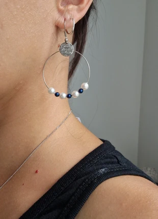 Boucle d'oreille blanc et bleu nacré, marke: Crystalia Perles, zustand: Neu, 15,00 €, 16,45 € inklusive Vinted-Käuferschutz