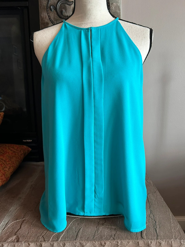 Naked Zebra Bright Turquoise Sleeveless Blouse 1